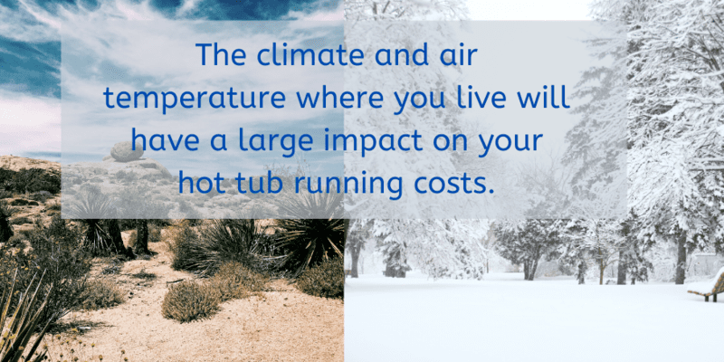 climate issues and hot tub running costs
