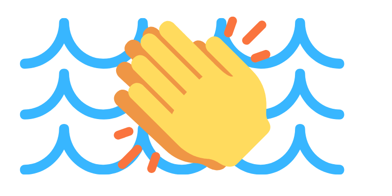 hand clapping in water